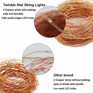 Twinkle Star 200LED 66FT/20M Koperen String Lights met Afstandsbediening