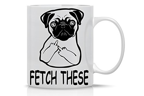 AW Fashions - Schattige hond middelvinger mok - 11oz koffiemok - geweldig cadeau voor hondenliefhebbers