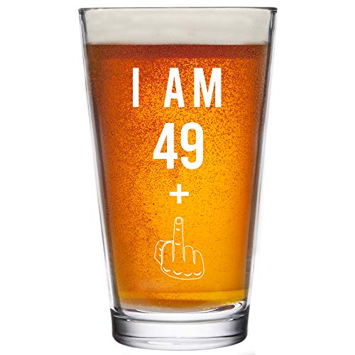 49 + Een Middelvinger 50e Verjaardagscadeaus voor Mannen Vrouwen Bier Glas